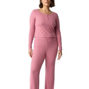 #41. GAP GapBody Women's Long-Sleeve Rib Pajama Top - Pink